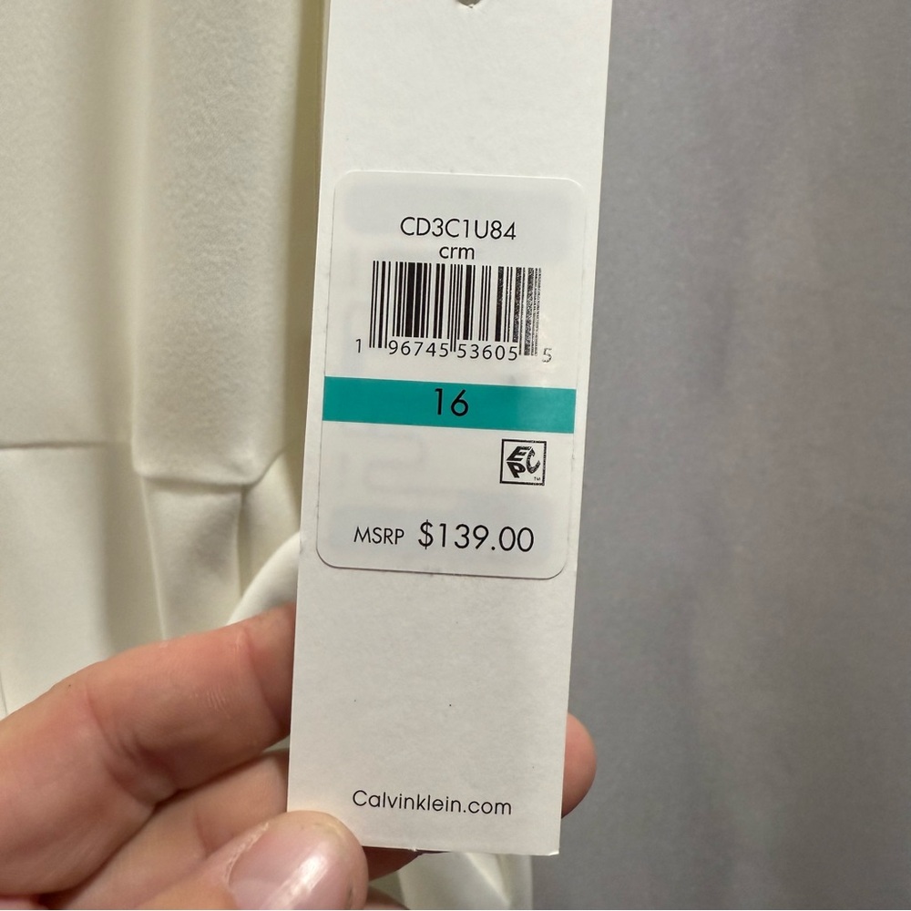 Calvin Klein Ivory Ruffle-Trim Jumpsuit - Picture 5 of 11